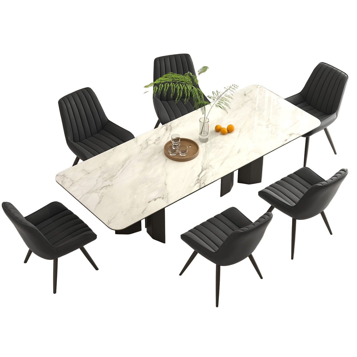 Eetkamerstoel – Stoel – Kuipstoel – Keukenstoel – Draaistoel – Set van 6 – Velvet Bekleding – Metalen Onderstel – Ergonomisch Comfort – Zithoogte 46 cm