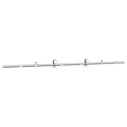 Sliding door fitting set 200cm stainless steel Silvery