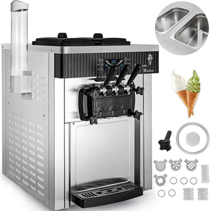 Softijsmachine – Zachte IJsjes Machine – IJsbereider – IJsdispenser – 6 Liter Capaciteit – 2200W Compressor