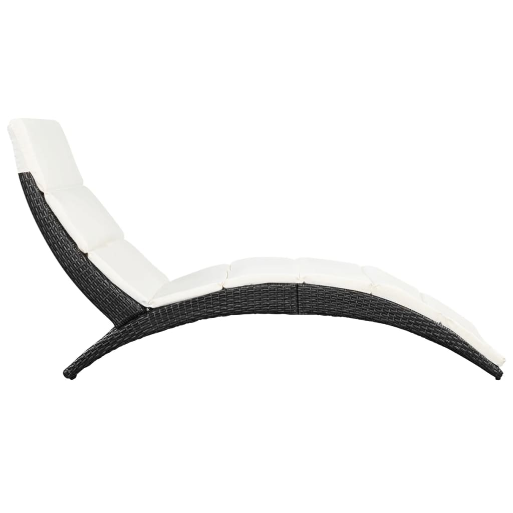 Ligbed – Ligstoel – Zonnebed – Lounger – Tuinstoel – Weerbestendig Poly Rattan – Inclusief Comfortabel Kussen