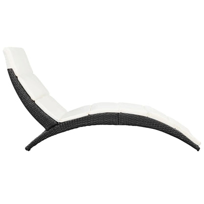 Ligbed – Ligstoel – Zonnebed – Lounger – Tuinstoel – Weerbestendig Poly Rattan – Inclusief Comfortabel Kussen