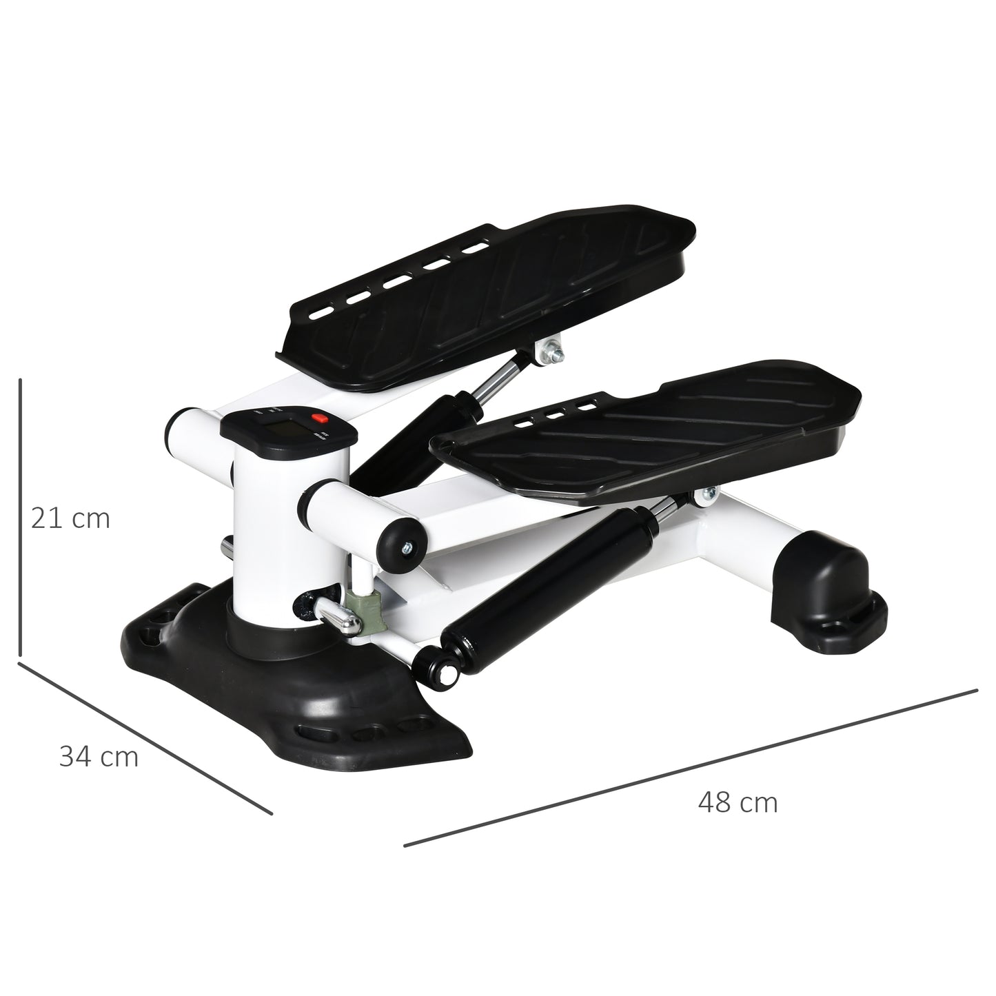 Mini Stepper – Thuistrainer – Fitness Stepper – Looptrainer – Pedalen Stepper – Compact Ontwerp – Antislip Pedalen – LCD Display – Stalen Frame – Zwart