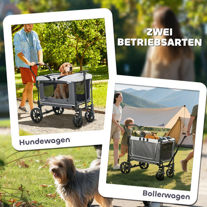 Dog Buggy Foldable for Dogs &Amp; Cats Up to 30 Kg 110 X 65 X 102 Cm Dark Grey Dog Buggy