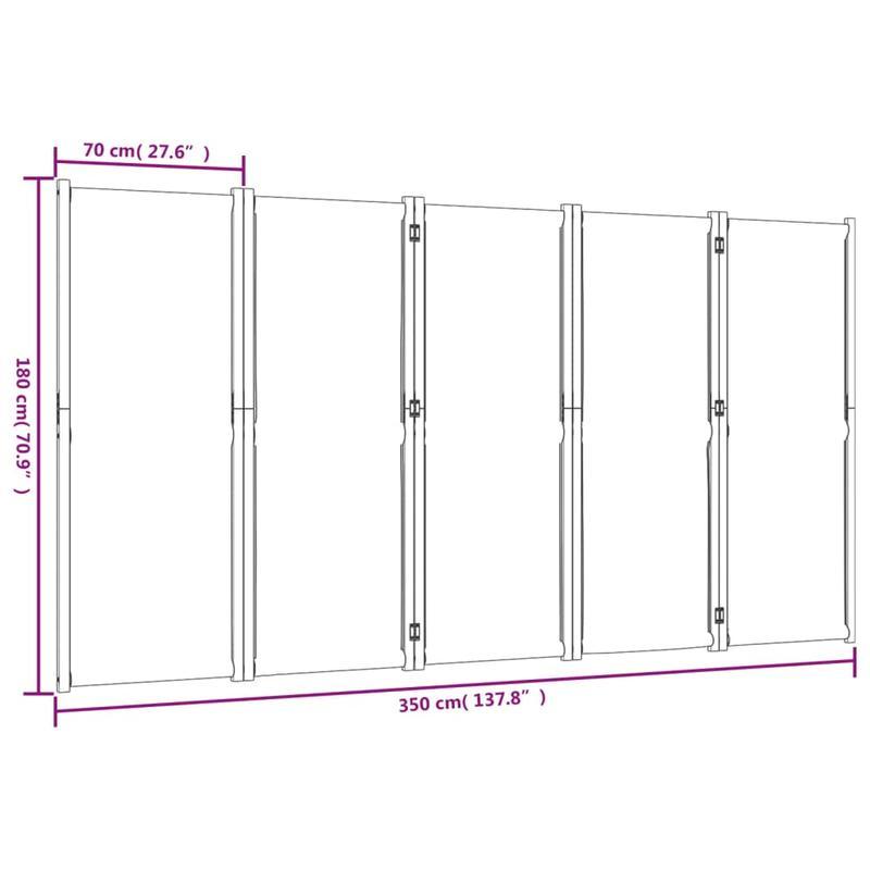 Kamerscherm – Ruimteverdeler – Privacy Scherm – Scheidingswand – Room Divider – Donkerblauw – Vrijstaand – 350x180 cm – Geen Stroom Nodig