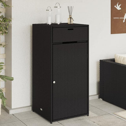 Tuinkast 55x55x111cm poly rattan zwart, Box,Cabinet,Rack for Storage, Garage Organization, Porch Storage, Sleek Storage Solution, Spacesaving Rack, Durable Plastic, Sturdy Construction, Utility Rack, Multipurpose Container, D