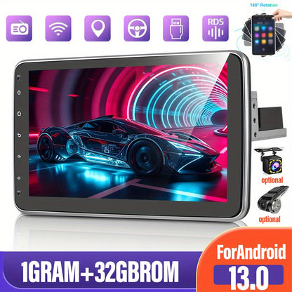 Autoradio Android – Autostereo – 1Din Multimedia – Navigatiesysteem – Car Audio – 10,1 Inch HD Scherm – 180° Draaibaar – Android 15 Met GPS & Spiegel Link
