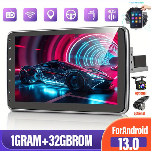 Autoradio Android – Autostereo – 1Din Multimedia – Navigatiesysteem – Car Audio – 10,1 Inch HD Scherm – 180° Draaibaar – Android 15 Met GPS & Spiegel Link