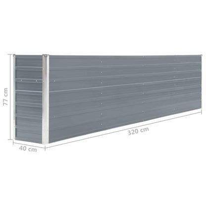 Verhoogde Plantenbak – Moestuinbak – Bloembak – Kruidenbak – Tuinbak – Gegalvaniseerd Staal – 320x40x77 cm – Veilig Afgeronde Randen