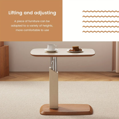 Bijzettafel – Sidetable – Nachtkastje – Banktafel – Laptoptafel – Verstelbare Hoogte 68,5 cm – 360° Draaibaar Tafelblad