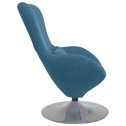 Fauteuil – Draaifauteuil – Relaxstoel – Loungestoel – Zithoekstoel – Blauw Fluweel – 360 Graden Draaibaar – Ergonomisch Comfort