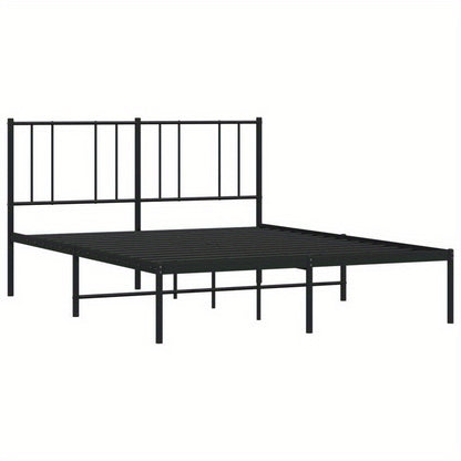 Bedframe – Bedframe Met Hoofdbord – Bed Stel – Bedframe Metaal – Bed Frame Zwart – Poedergecoat Staal – Maat 140x190 Cm