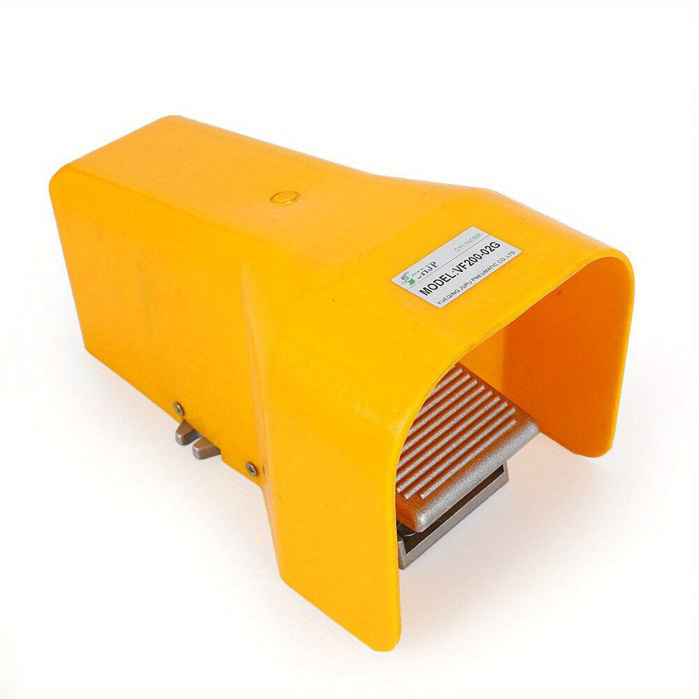 Pneumatisch Voetschakelaarventiel – Voetpedaalklep – Voetbediening – Snoerschakelaar – Voetschakelaar – Aluminiumlegering – 5 Wegen 2 Posities – 1/4" NPTF Aansluiting – Geel