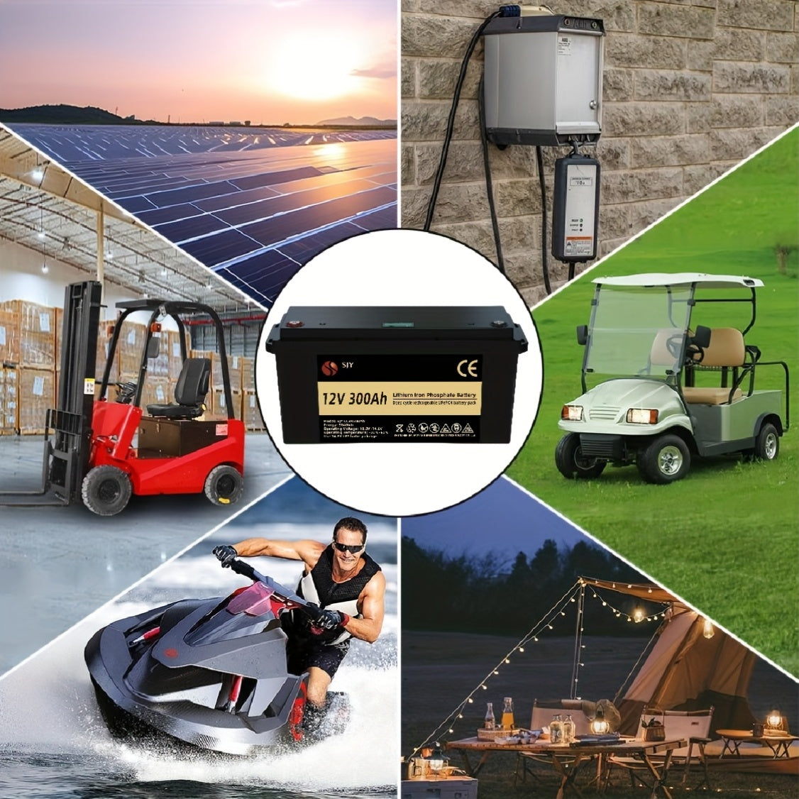 Lithium-ijzerfosfaat Accu – LiFePO4 Batterij – Solar Accu – Boot Accu – Marine Batterij – 12V 300Ah – 100A BMS Ingebouwd – LCD Display