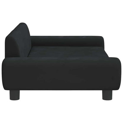 Fluwelen Hondenbed – Huisdierbed – Hondmand – Dierenmand – Hondenkussen – Zwart – 100x54x33 cm – Zacht Gewatteerd Ligoppervlak – Duurzaam Synthetisch Leder