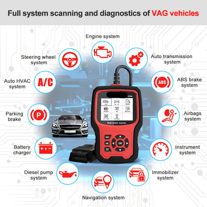 OBD2 Scanner – Auto Diagnosetool – Code Reader – Autoscanner – Foutcode Uitlezer – Bidirectionele Functie – 6,2 Inch Kleurenscherm – 7+ Resetfuncties