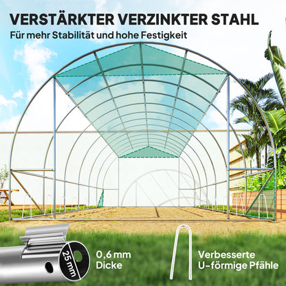 Kas – Tuinkas – Kweekkas – Broeikas – Serre – 600x300x197 cm – UV-bestendige folie – Stabiel gegalvaniseerd stalen frame