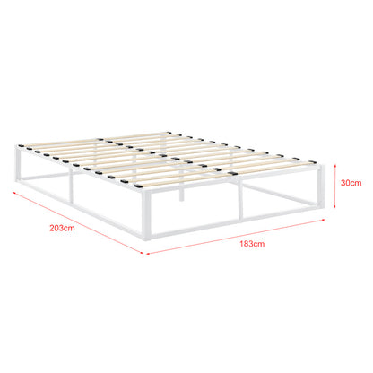 Bedframe – Metalen Bed – Bedframe Met Lattenbodem – Stabiel Bed – Tweepersoonsbed – Zwart – Stevig Gecoat Staal – Onderhoudsvriendelijk