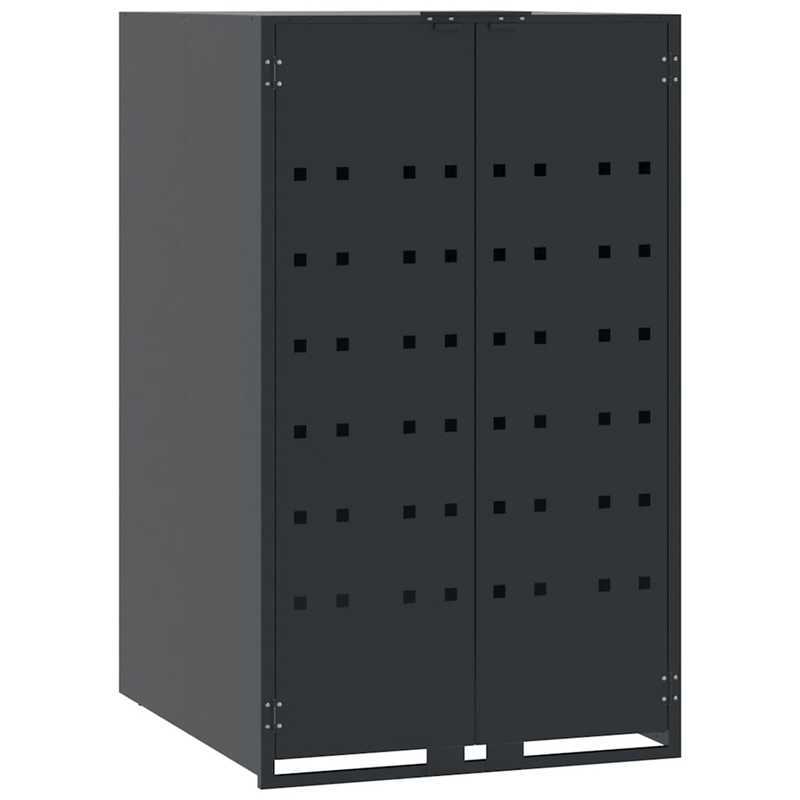 Afvalbak – Prullenbak – Afvalcontainer – Vuilnisbak – Afvalemmer – Stalen Constructie – 1 Ton Capaciteit – Antraciet – 69x79x117 cm