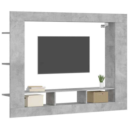 TV-Meubel – TV-Kast – TV-Meubelset – TV-Standaard – Lowboard – Betonlook Grijs – Stalen Frame – Houten Constructie – Geschikt Tot 60 Inch – Compact & Duurzaam