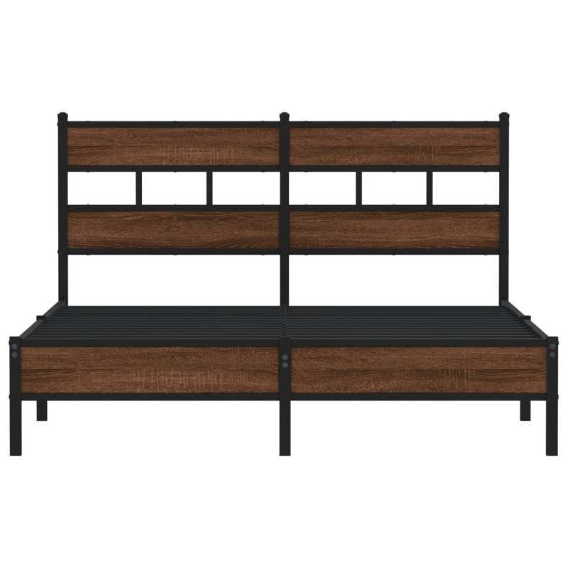 Modern Brown Oak Bed Frame - 140x200cm Chipboard Design, Removable & Practical, All-Season Use, Easy Assembly, No Mattress Included, Contemporary Style for Bedroom Furniture, Bedroom Furniture, Minimalist Bedroom, Natural Woo