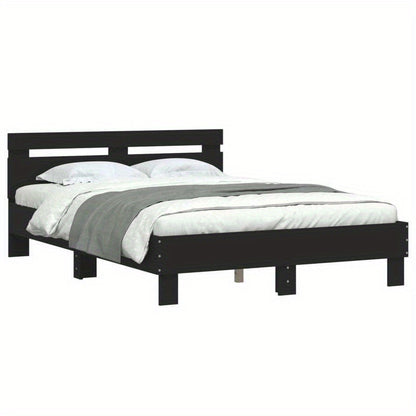 Bed frame con Headboard Nero 120x190cm in Wood Multilayer Removable and durable