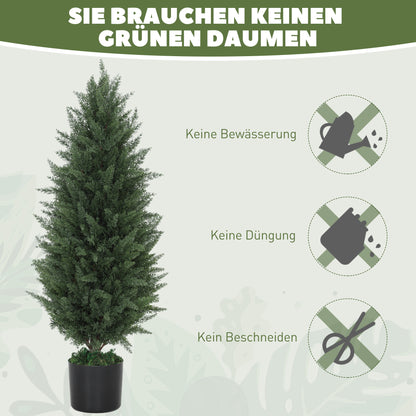 Kunstcipres – Kunstboom – Nepplant – Sierplant – Kamerplant – Set Van 2 – UV-Bestendig – 90 cm Hoog