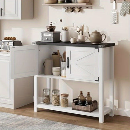 Kasttafel – Opbergkast – Sidetable – Bijzettafel – Dressoir – Wit – Dubbele Deuren – Duurzaam Hout – Compact Design