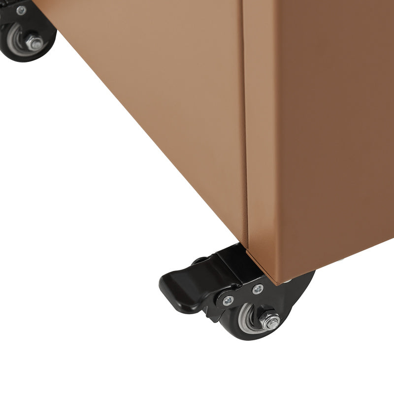 Ruimteverdeler – Scheidingswand – Kamerscherm – Plantenbak – Room Divider – Met Bloemenbak – Rollend Met Wielen – Weerbestendig Staal 190x82x38 cm – Bruin