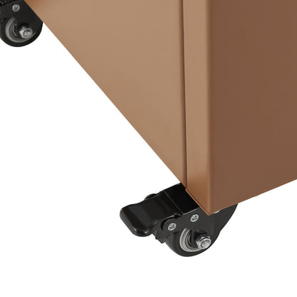 Ruimteverdeler – Scheidingswand – Kamerscherm – Plantenbak – Room Divider – Met Bloemenbak – Rollend Met Wielen – Weerbestendig Staal 190x82x38 cm – Bruin