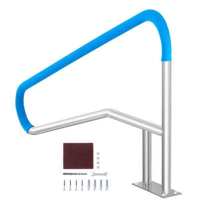 Zwembadtrap – Zwembadladder – Zwembadhandgreep – Poolrail – Roestvrijstalen Handgreep – 55 x 32 Inch – Duurzaam 304 RVS – Antislip Veiligheid