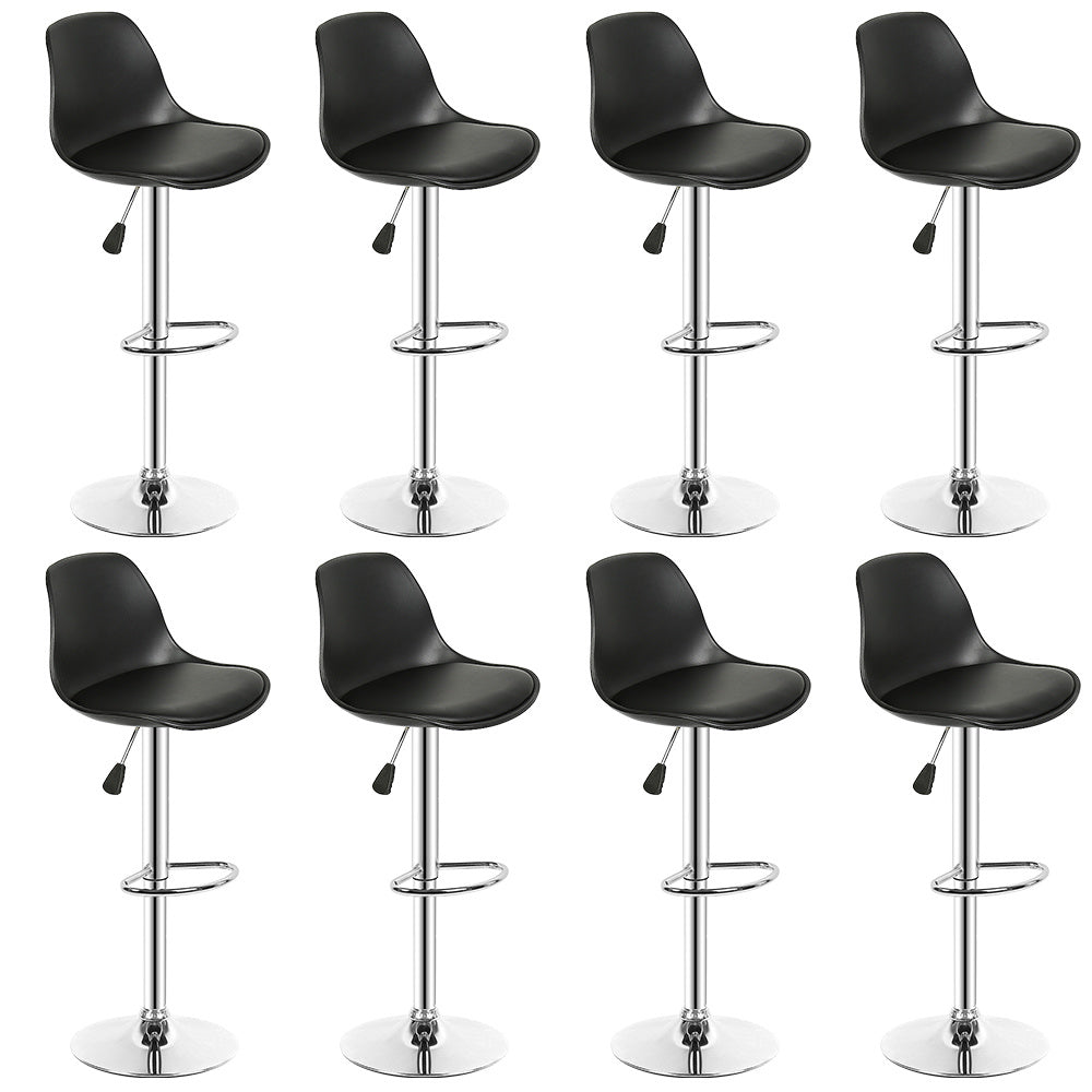 8pcs Adjustable Bar Stool Set, Electroplating, PU Seat Cushion, Swivel Seat, Height Adjustable 55-75 Cm