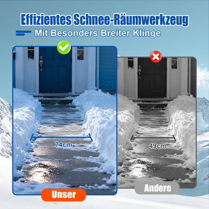 Sneeuwschuiver – Sneeuwschep – Sneeuwruimer – Bladschep – Winterschep – Met Wielen – 5-stand Hoogte Verstelbaar – Extra Brede 74 cm Schep – Metalen Constructie