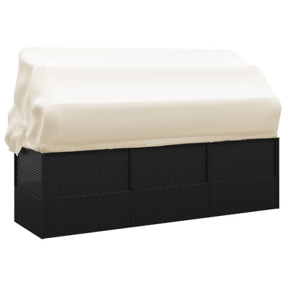 Loungebed – Tuinbed – Balkonbed – Relaxbed – Poly Rattan – Verstelbare Zonwering – Comfortabele Kussens