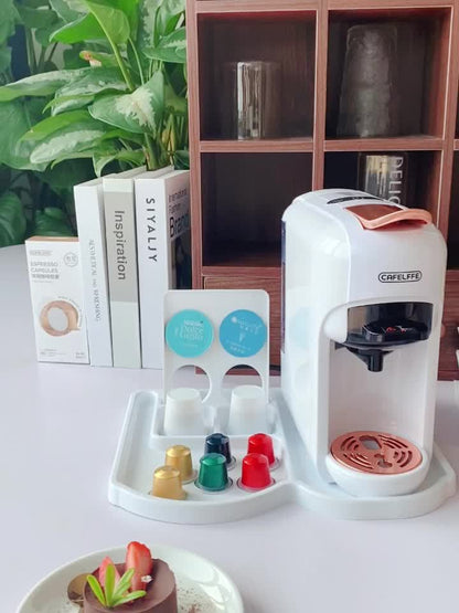 1pc CAFELFFE 5-in-1 Multifunctional Capsule Coffee Machine | Hot/Cold | Compatible with NES, DG, K Capsules, ESE, and Ground Coffee | 1450W Automatic Coffee Maker for Home & Office | Ideal Gift for Family, Father, Mother, Hus