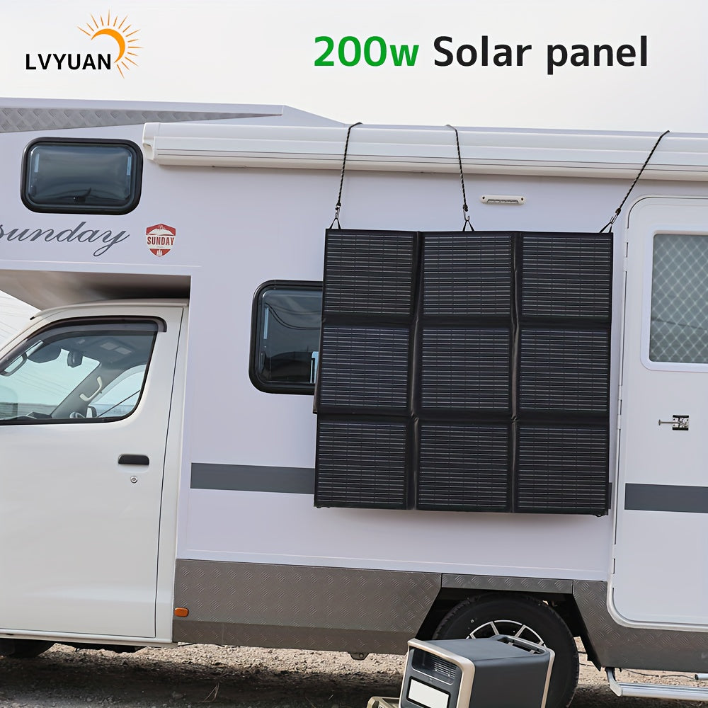 400W Portable Solar Panel Foldable Solar Blanket, Monocrystalline Huge Power Solar Panel, Solar Cells 22.5% High Efficiency for Outdoor Adventures Power Station Camping RV Solar Generator