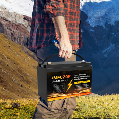 Lithium Accu – LiFePO4 Batterij – Oplaadbare Accu – 12V 100Ah Accu – Off-Grid Energie – Lichtgewicht & Lange Levensduur – Geïntegreerde 100A BMS Veiligheid