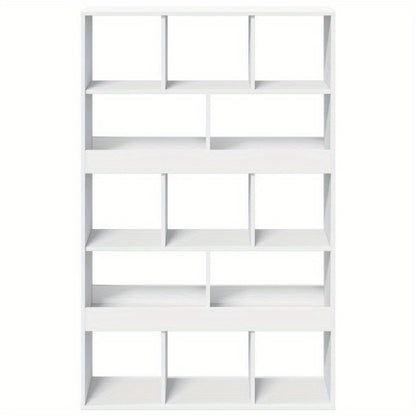 Roomdivider – Kamerscherm – Ruimteverdeler – Scheidingswand – Interieurkast – Wit Hout – Compact 99x33x155 cm – Meerdere Open Vakken