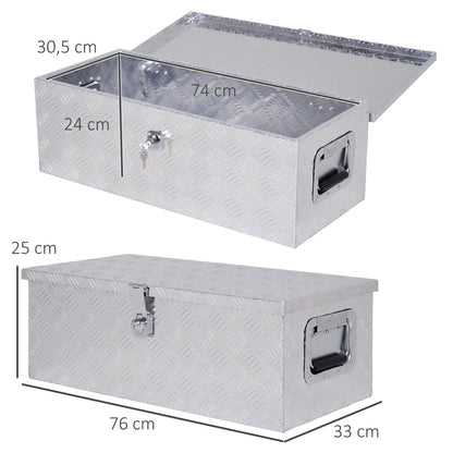 Aluminium Opbergkist – Gereedschapskist – Opbergbak – Gereedschapskoffer – Transportkist – Stevig Gegolfd Aluminium – Inklapbare Handvatten Met Rubberen Grip