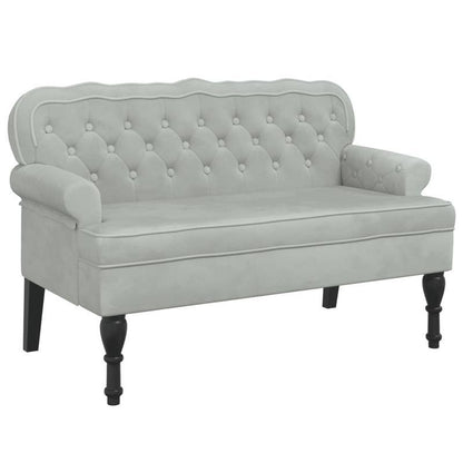 Bankstel – Banken – Sofa – Zitbank – Zithoek – Lichtgrijs – Velvet Stof – Duurzaam Houten Frame – 119,5x64,5x75 cm