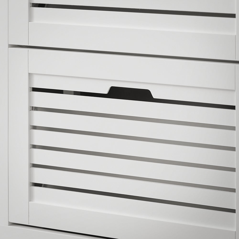 Keukenkast – Keukenbuffet – Dressoir – Opbergkast – Vitrinekast – MDF Beige – 4 Deuren Met 2 Glazen Deuren – Inclusief Lade 182,5 cm Hoog