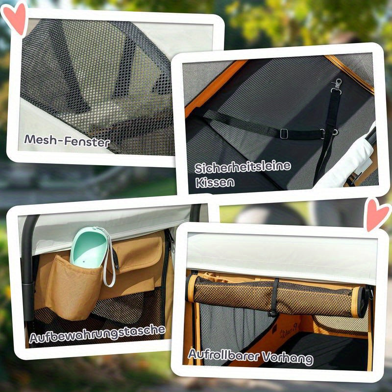 Hondenwagen – Hondenbuggy – Huisdierenwagen – Wandelwagen – Dierenwagen – Inklapbaar & Lichtgewicht – All-Weather Mesh Bescherming