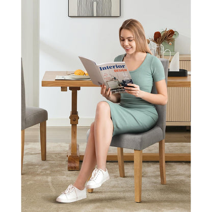 Eetkamerstoelen – Stoelen – Design Stoelen – Kuipstoelen – Bureaustoelen – Set Van 2 – Ergonomische Gebogen Rugleuning – Hardhouten Poten 120kg Draagkracht