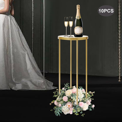 Tafeldecoratie – Bloemenstandaard – Bloemhouder – Tafelpresentatie – Bruiloft Decoratie – Gouden Metalen Standaards – 80 cm Hoog – Robuust Ijzer