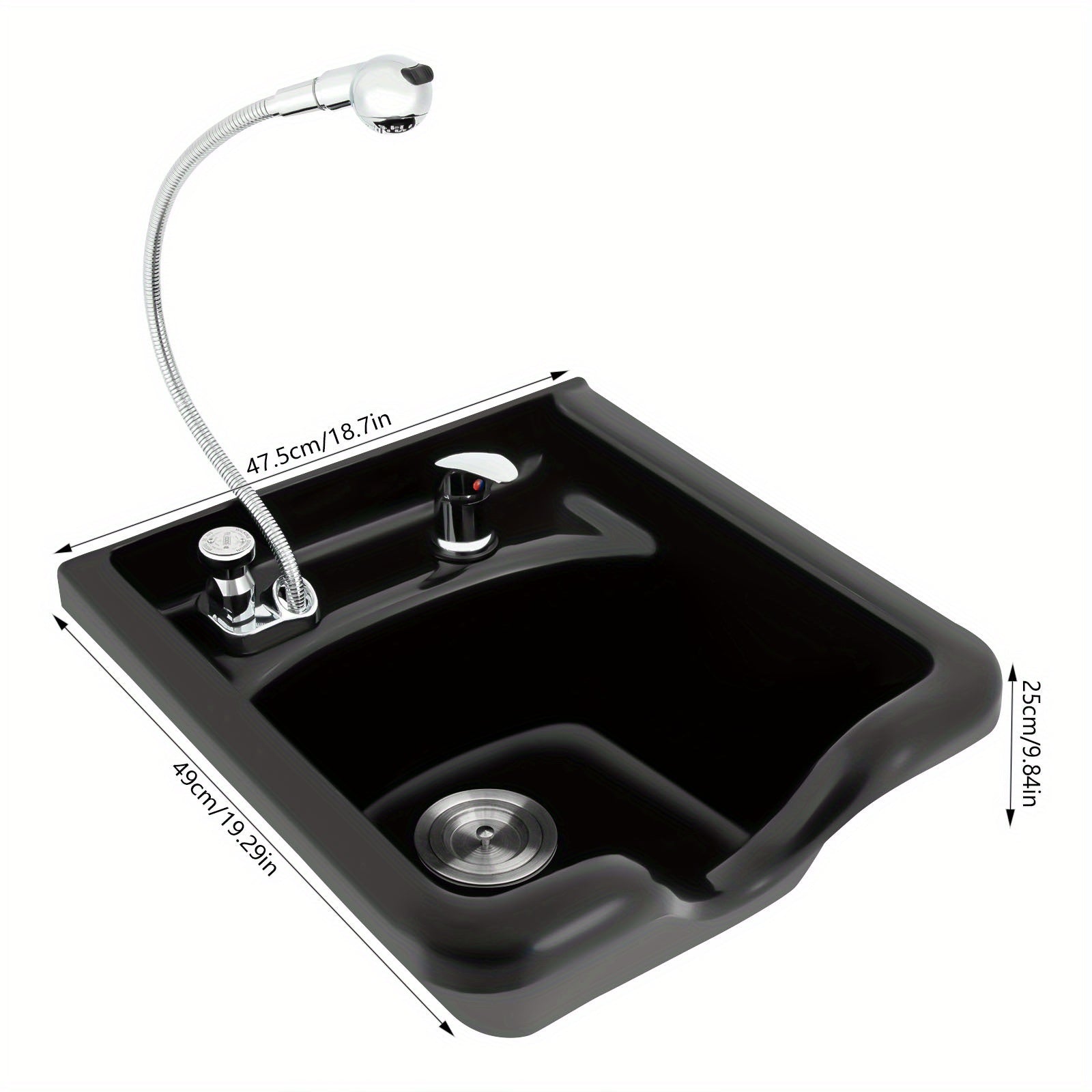 douchebak – wasbak – shampoo wastafel – draagbare haarwasbak – mobiele wasbak – ABS kunststof – warm en koud water aansluiting - QUORE