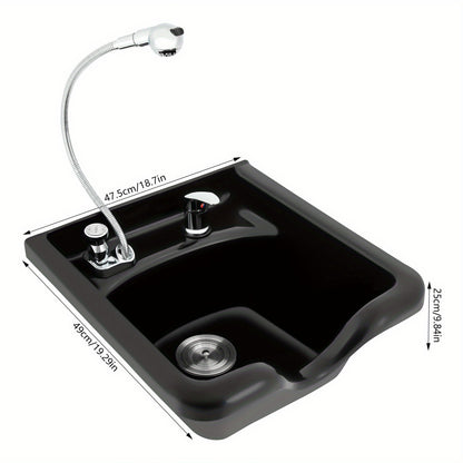 douchebak – wasbak – shampoo wastafel – draagbare haarwasbak – mobiele wasbak – ABS kunststof – warm en koud water aansluiting - QUORE