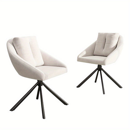 Draaistoel – Bureaustoel – Eetkamerstoel – Kuipstoel – Stoel – Ergonomisch Design – Ademend Fluweel – Set van 2 – Comfortabele Zitting