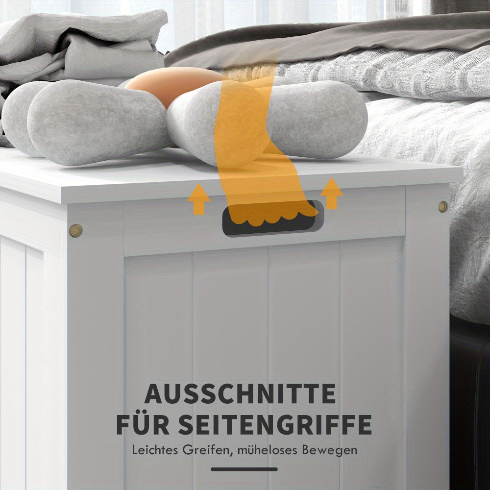 Opbergkist – Speelgoedkist – Opbergbak – Dekenkist – Opbergmeubel – Wit – Met Handgrepen – Flip-Top Deksel – 81 x 40 x 46 cm – Kunststof