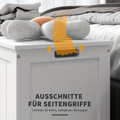 Opbergkist – Speelgoedkist – Opbergbak – Dekenkist – Opbergmeubel – Wit – Met Handgrepen – Flip-Top Deksel – 81 x 40 x 46 cm – Kunststof