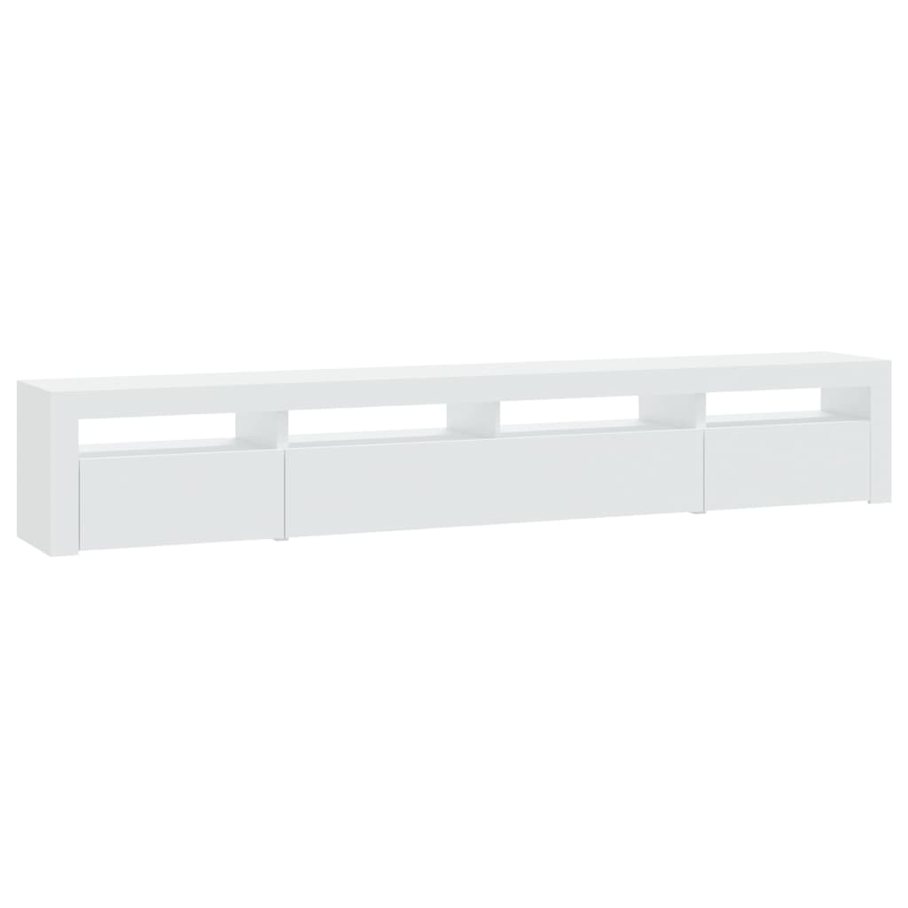 Tv Meubel – Tv Kast – Tv Meubels – Media Meubel – Dressoir – Modern Design – RGB LED Verlichting – 240x35x40 cm – Wit – Hoogwaardig Bewerkt Hout