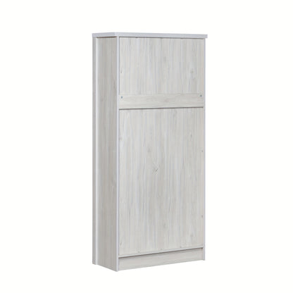 Halgangkast – Opberger – Schoenenkast – Kast – Bergkast – Wit – Hoog Slank Design – Bamboe Met Glazen Deur